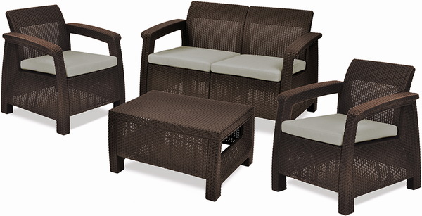 Conjunto jardin Keter Corfu Lounge Set Marron Conjunto jardin Keter Corfu Lounge Set Marron